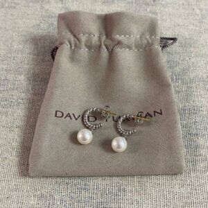 David Yurman Silver Earrings with Pearls